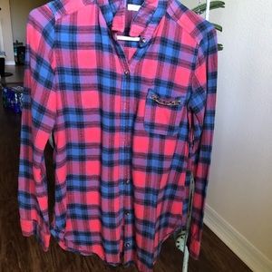 Blue and red Hollister Flannel SIZE SMALL